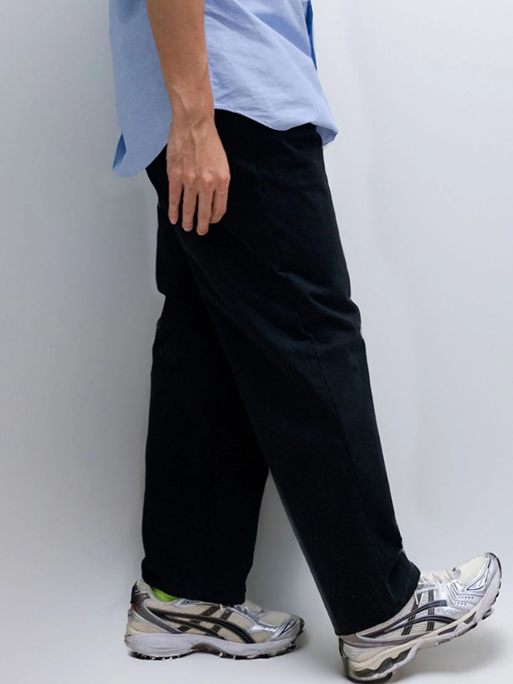 ERA-WON Men Chinos pants Loose Black