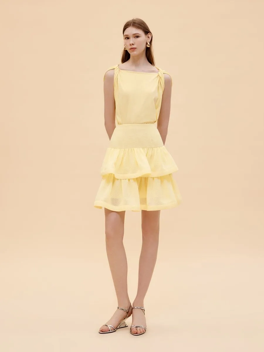 ASV ( SS24 )Brittany Women Mini Ruffled Skirt Yellow