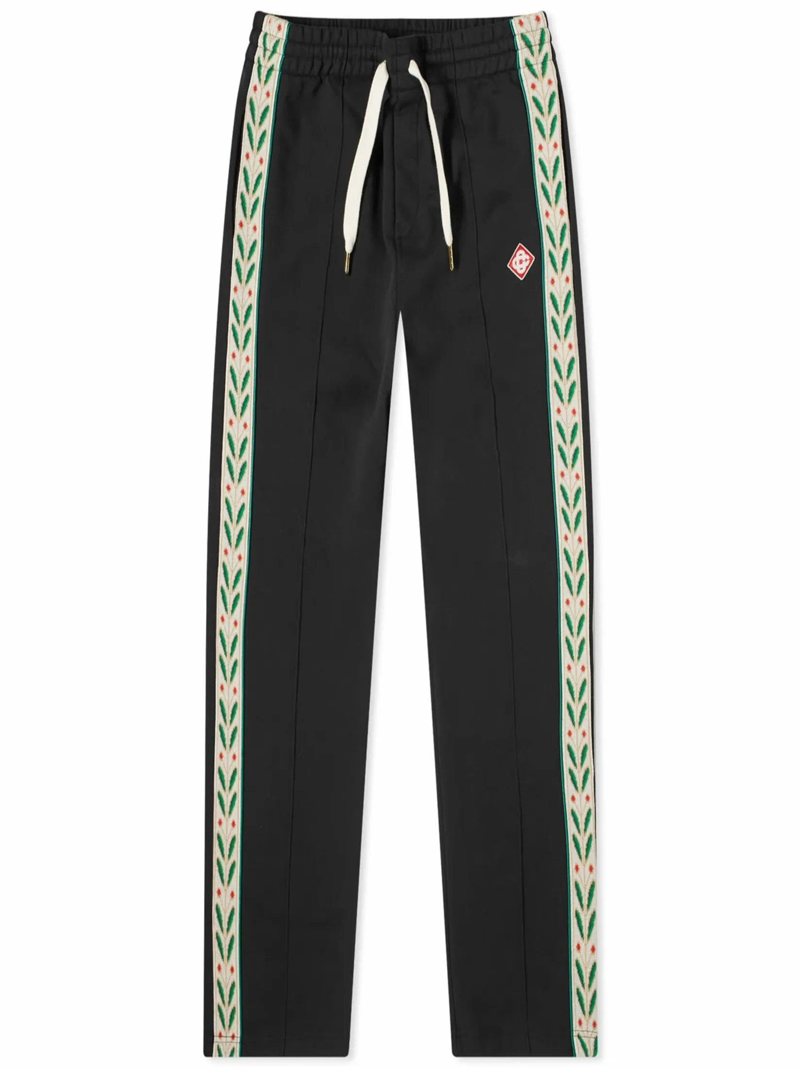 CASABLANCA LAUREL TAPE PANELLED SWEATPANTS IN BLACK LOOPBACK