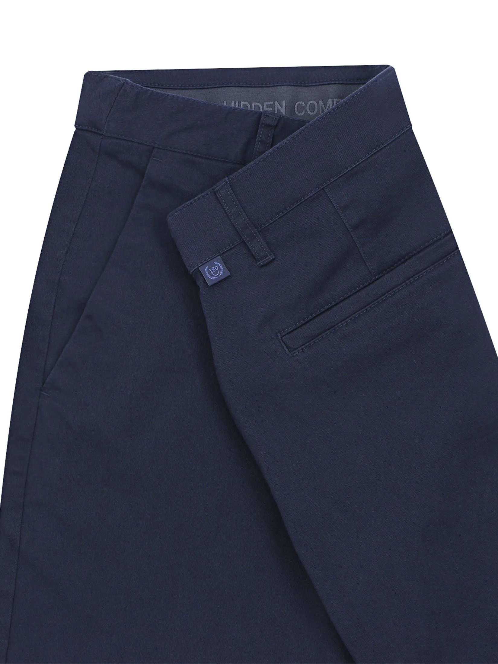 GIORDANO Men's Slim Easy Care Twill Cropped Pants (180° Elastic) Navy blue