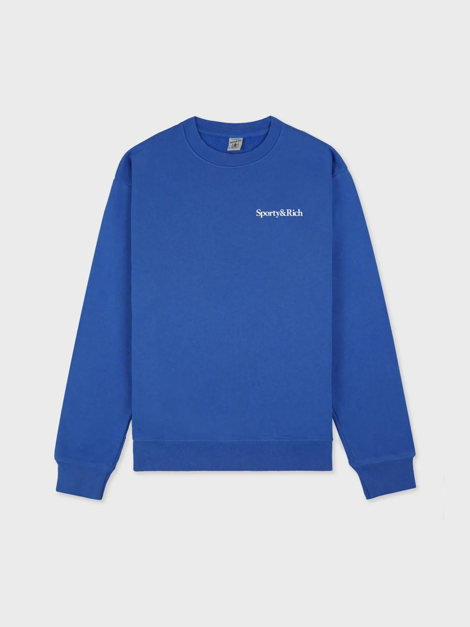 SPORTY & RICH Unisex Sweatshirt Crewneck Health Is Wealth Team Blue/White
