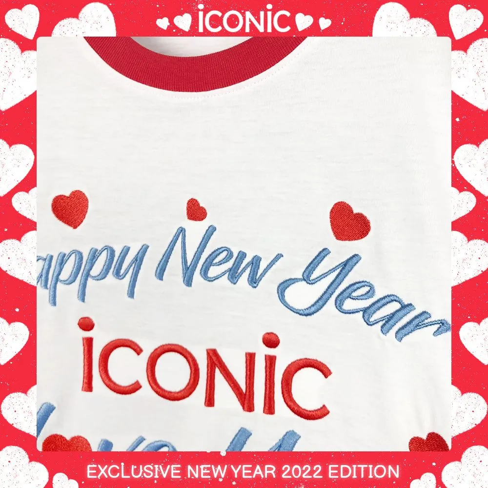 ICONIC White RED NEW YEAR T-SHIRT Model REDHAPPYNEWYEAR2022