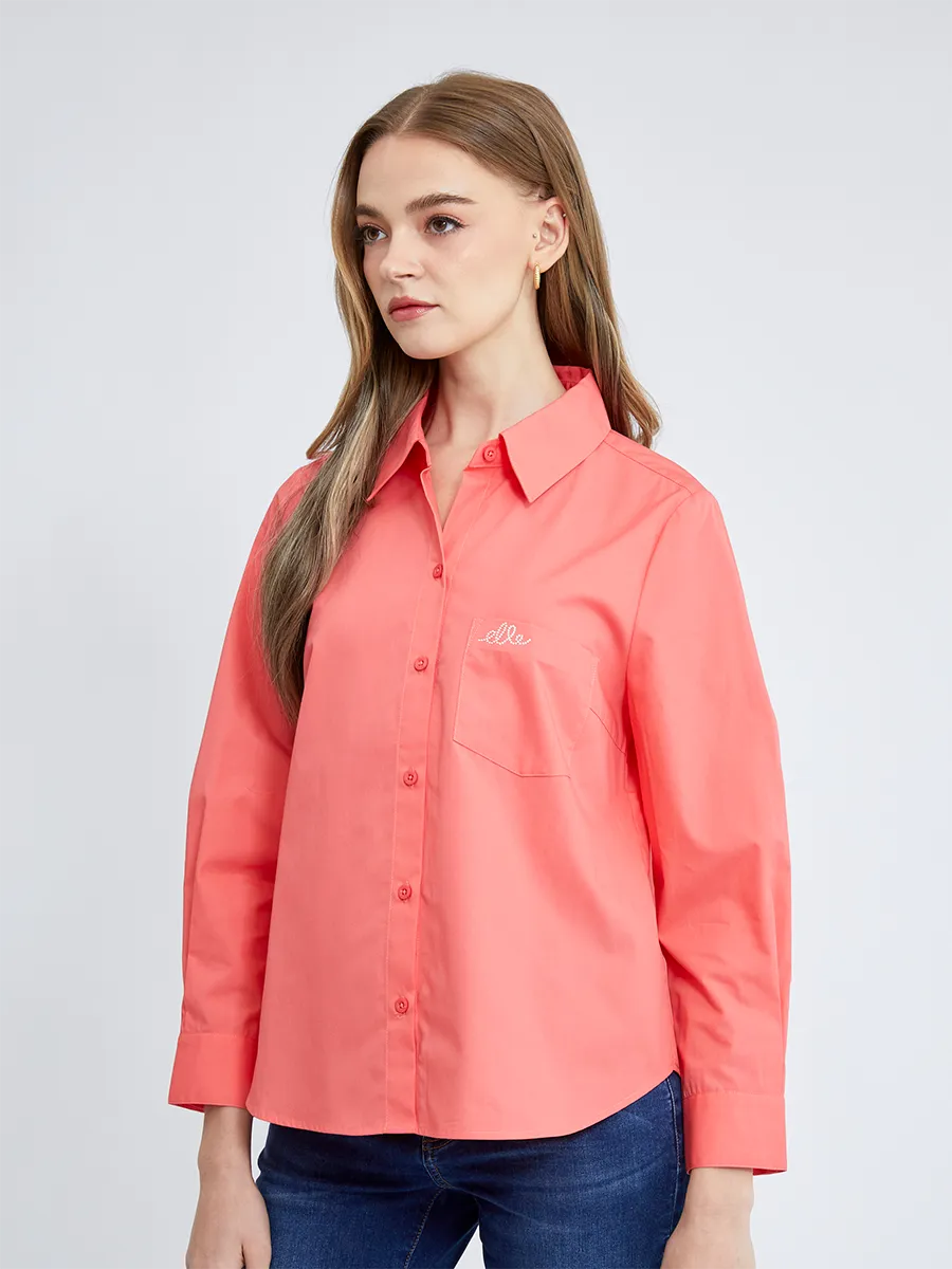 ELLE Women BASIC COTTON SHIRT W3B223OR Orange