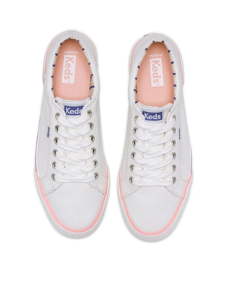 KEDS Women Jump Kick Canvas Bumper Foxing Pop White