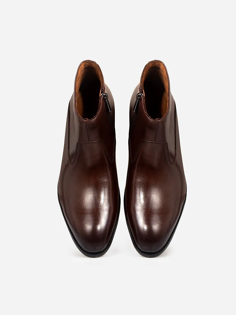 KENNETH COLE MEN'S ZIP BOOTS JOHANSON / DARK BROWN