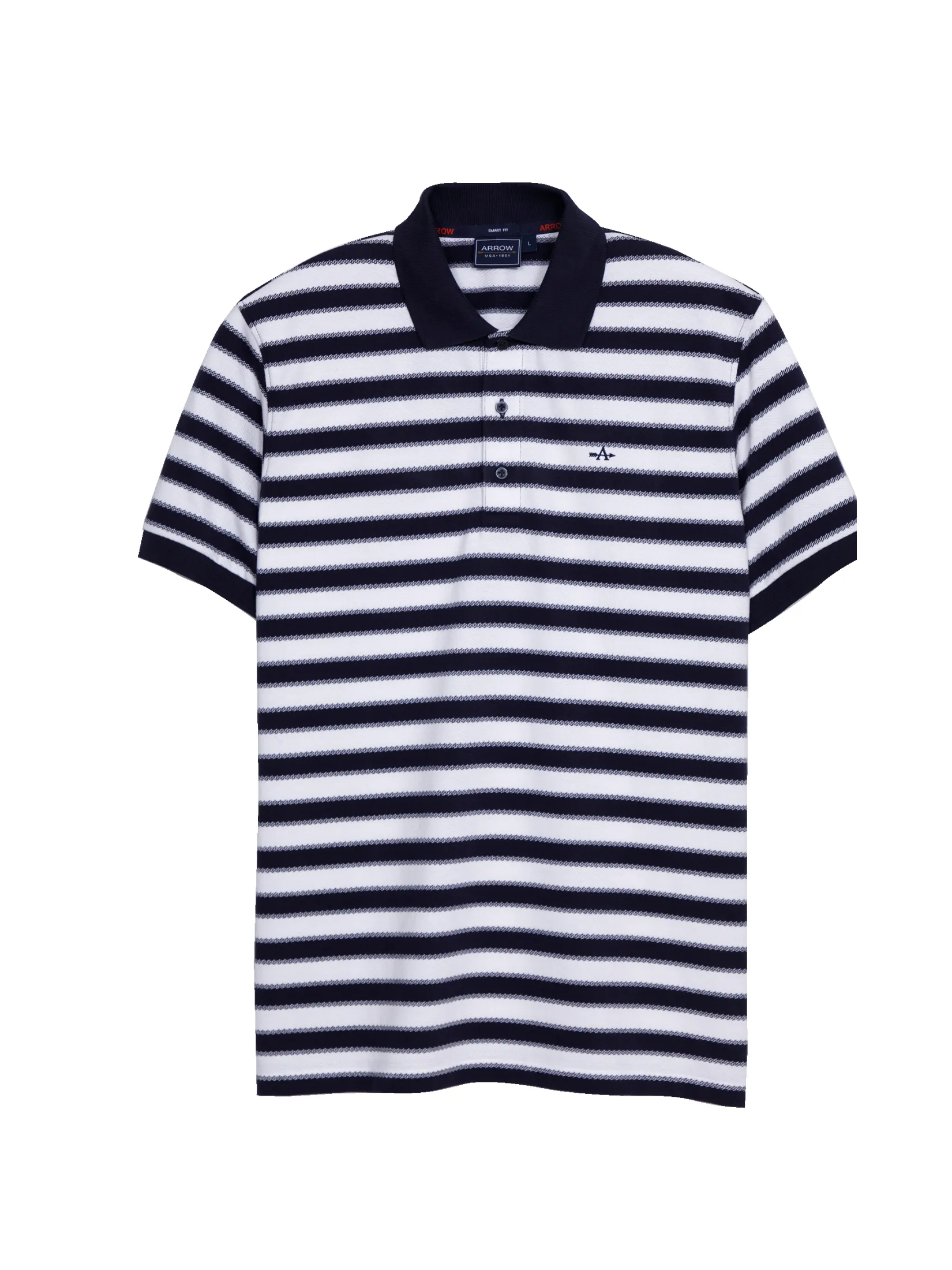 ARROW STRIPED POLO Men's Polo shirt striped fabric Smart style MPCM219NV - White/Navy