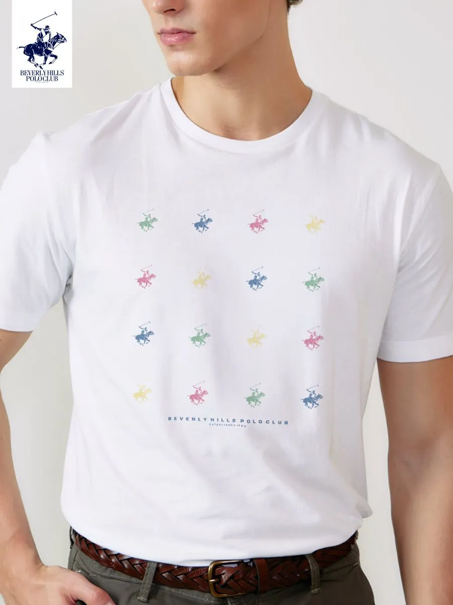 BEVERLY HILLS POLO CLUB White Men T-Shirt REGULAR-FIT Model BNSR295