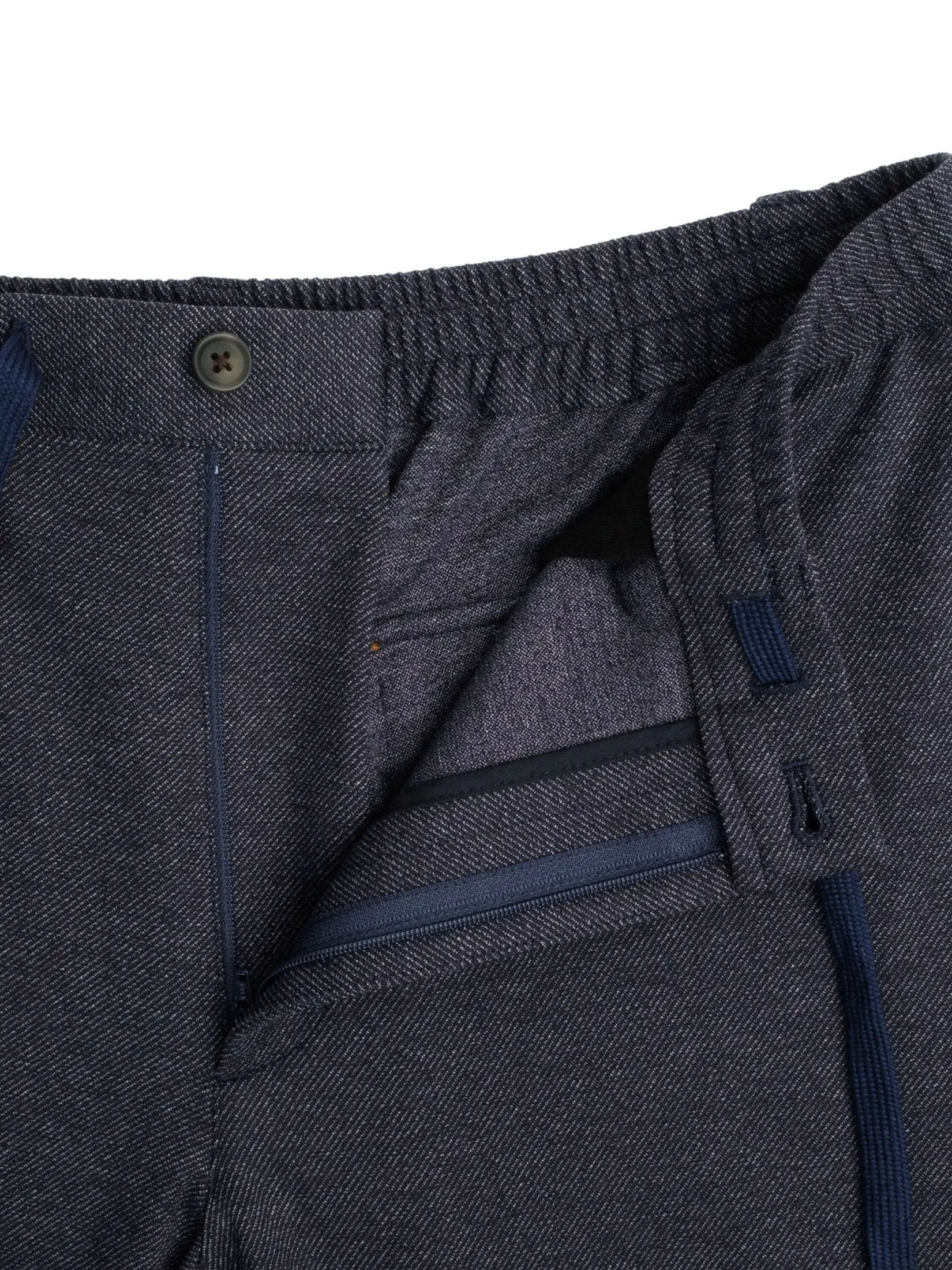 TAKEO KIKUCHI MEN NAVY WOOL LIKE JERSEY AND COMFY PANTS