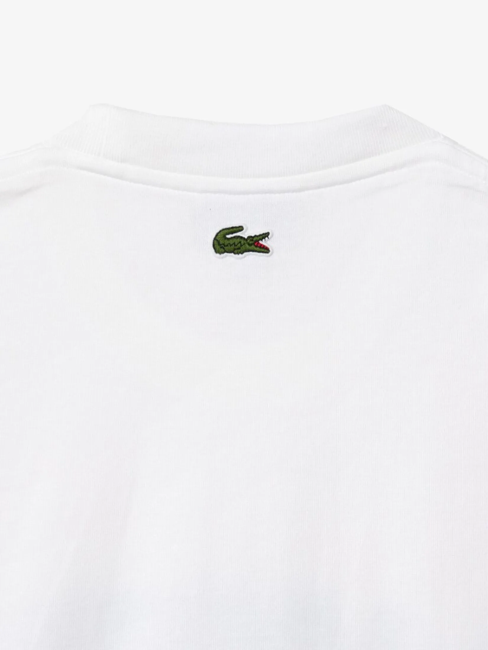 LACOSTE Cotton Jersey Signature T-shirt White