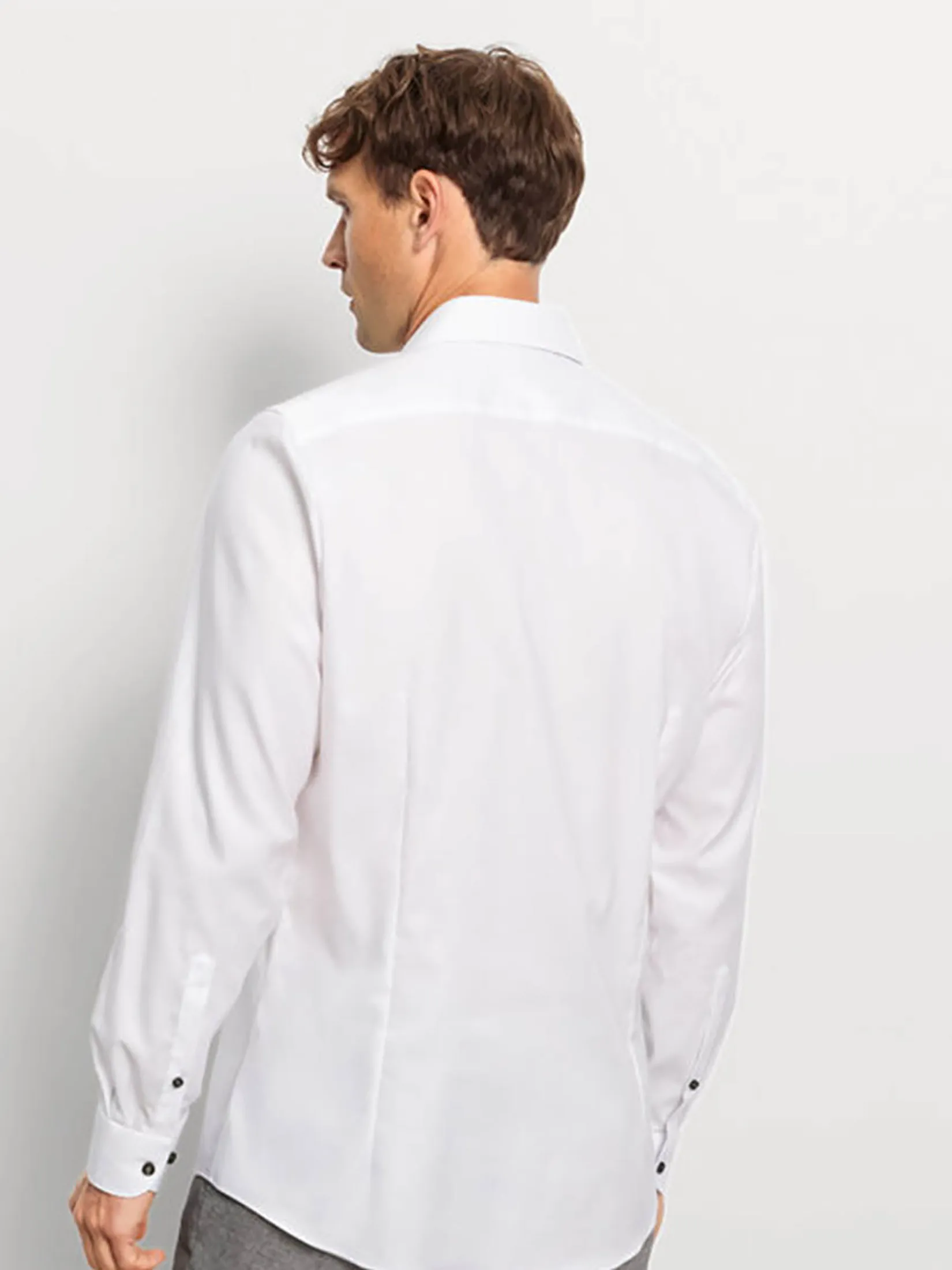 OLYMP MEN SHIRT LONG SLEEVES BUSINESS SHIRT BODY FIT WHITE