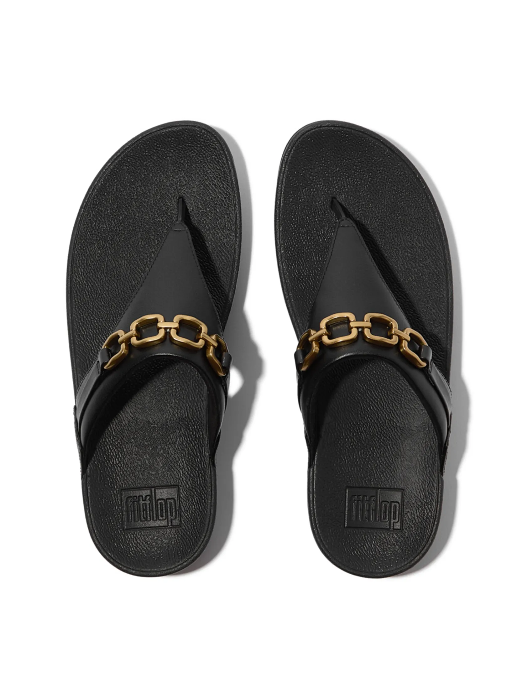 FitFlop™ WOMEN S LULU SQUARE-CHAIN TOE-POST BLACK