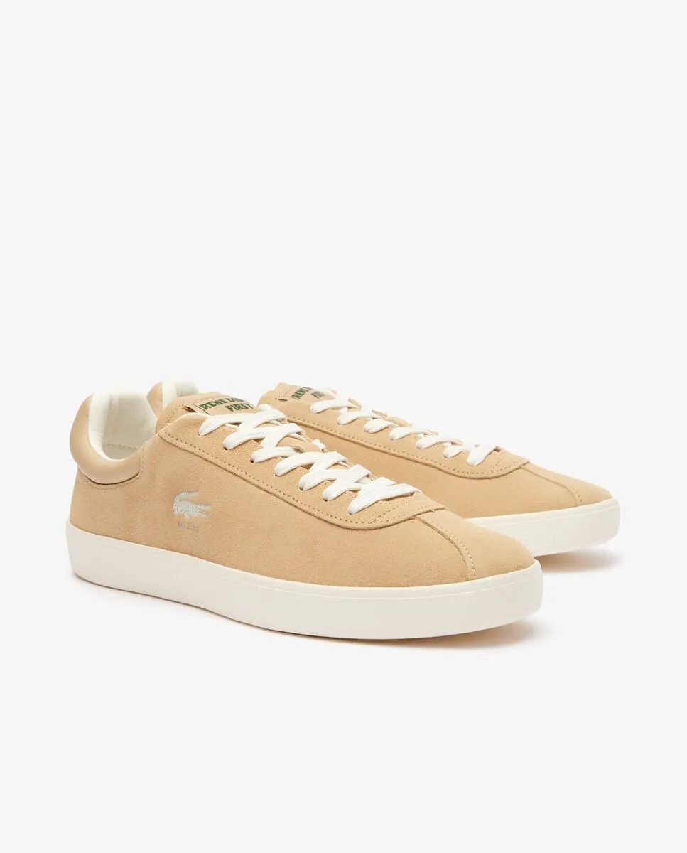 LACOSTE Light Brown Men’s Baseshot Tonal Leather Trainers