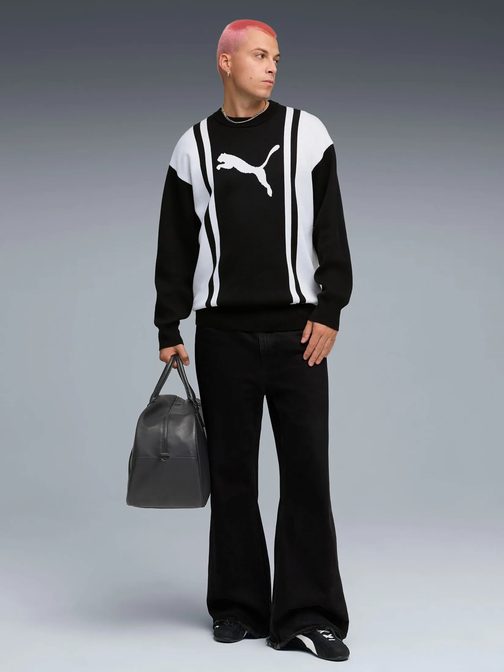 PUMA Unisex Sweater Future.Puma.Archive Relaxed Knitted PUMA Black-PUMA White