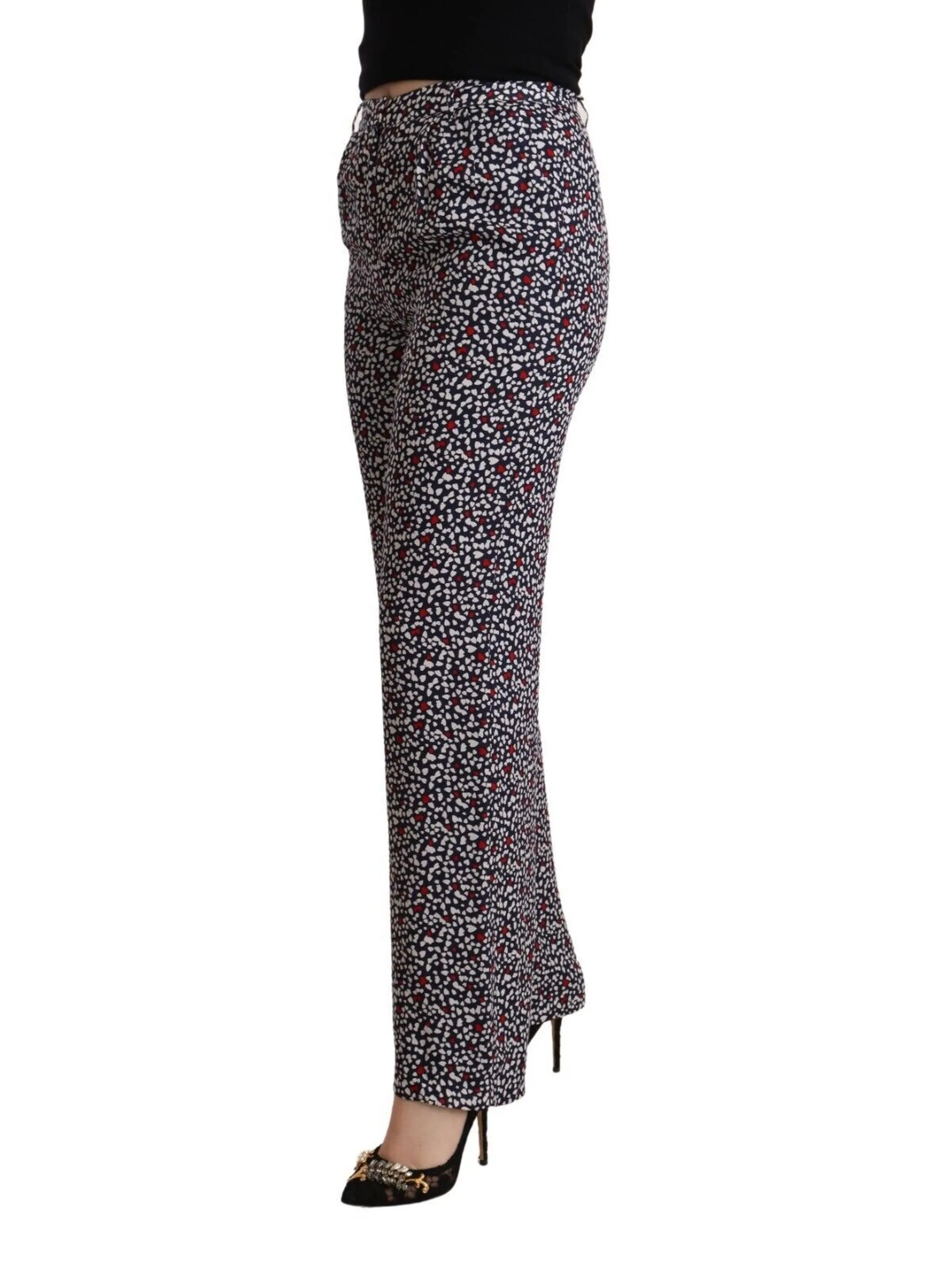 MICHAEL KORS Women's Printed Wide Leg Pants Black