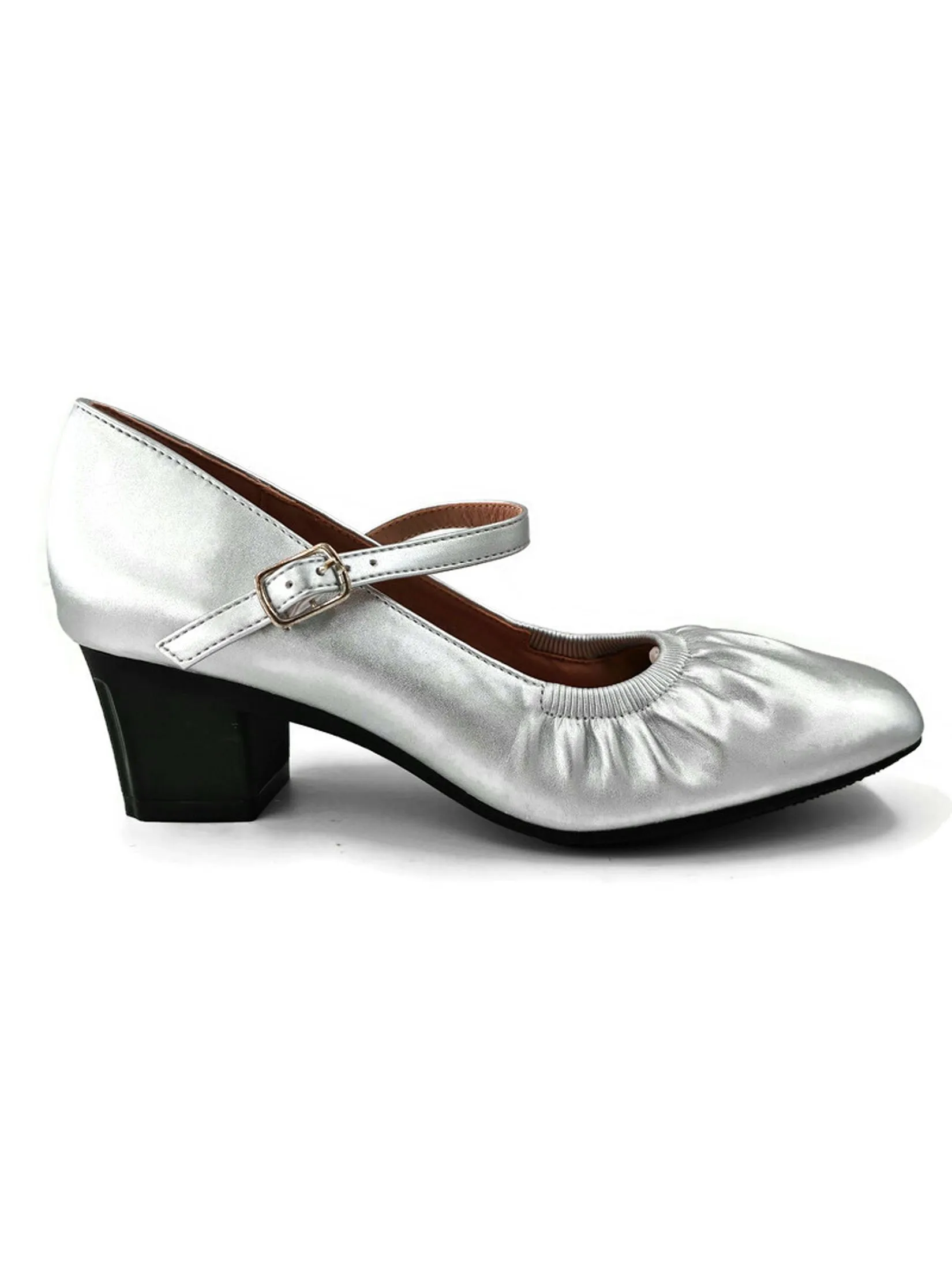 KLIN Woman Blocked Heel Pumps Style Silver