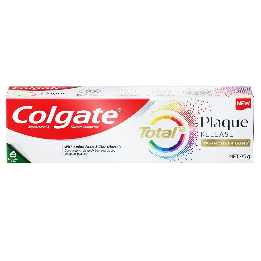 Colgate Toothpaste Total Plaque Release Gentle Mint 95 G. - White