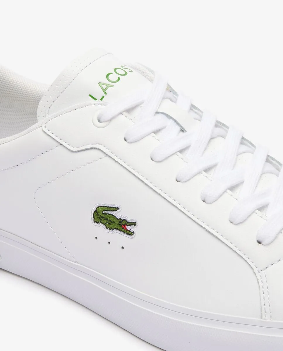 LACOSTE White  Men’s Powercourt Leather Trainers