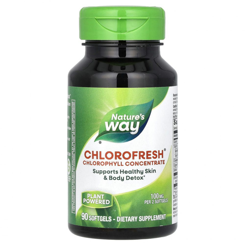 Nature's Way, Chlorofresh, концентрированный хлорофилл, 90 мягких таблеток