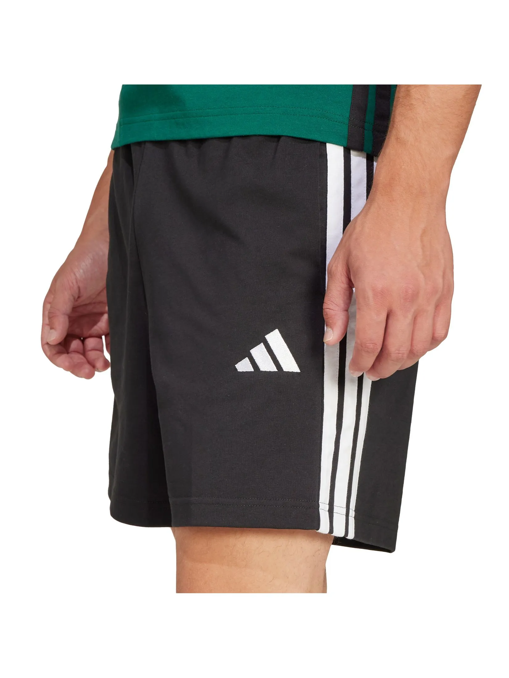 ADIDAS Men Shorts 7-Inch Essentials 3-Stripes Single Jersey Black