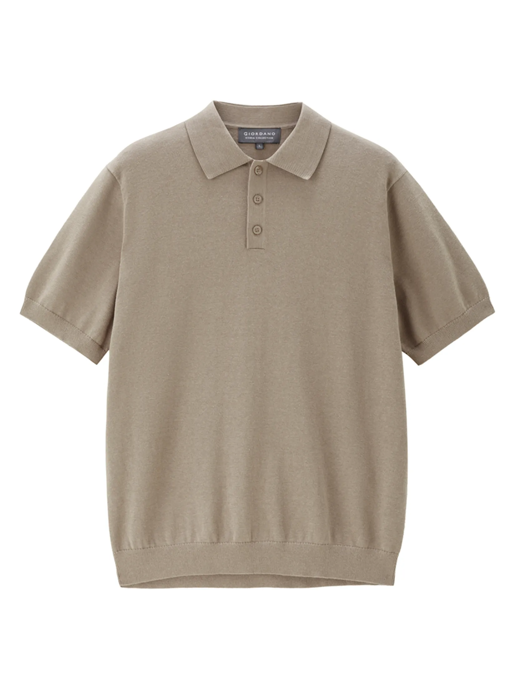 GIORDANO Men s Online Exclusive Soft Knit Polo Pullover Sweater (Korea) Khaki