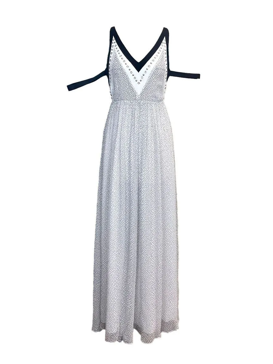 SENADA WOMEN POLKA DOT SILK MAXI DRESS