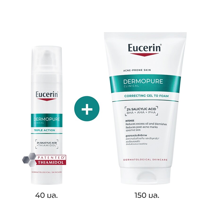 Eucerin Dermopure Triple Action 40ml + Gel to Foam 150ml