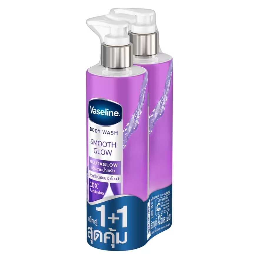 Vaseline Body Wash Smooth Glow Glutaglow 425 Ml.Twin Pack ผิวดูเรียบเนียน ฉ่ำโกลว์