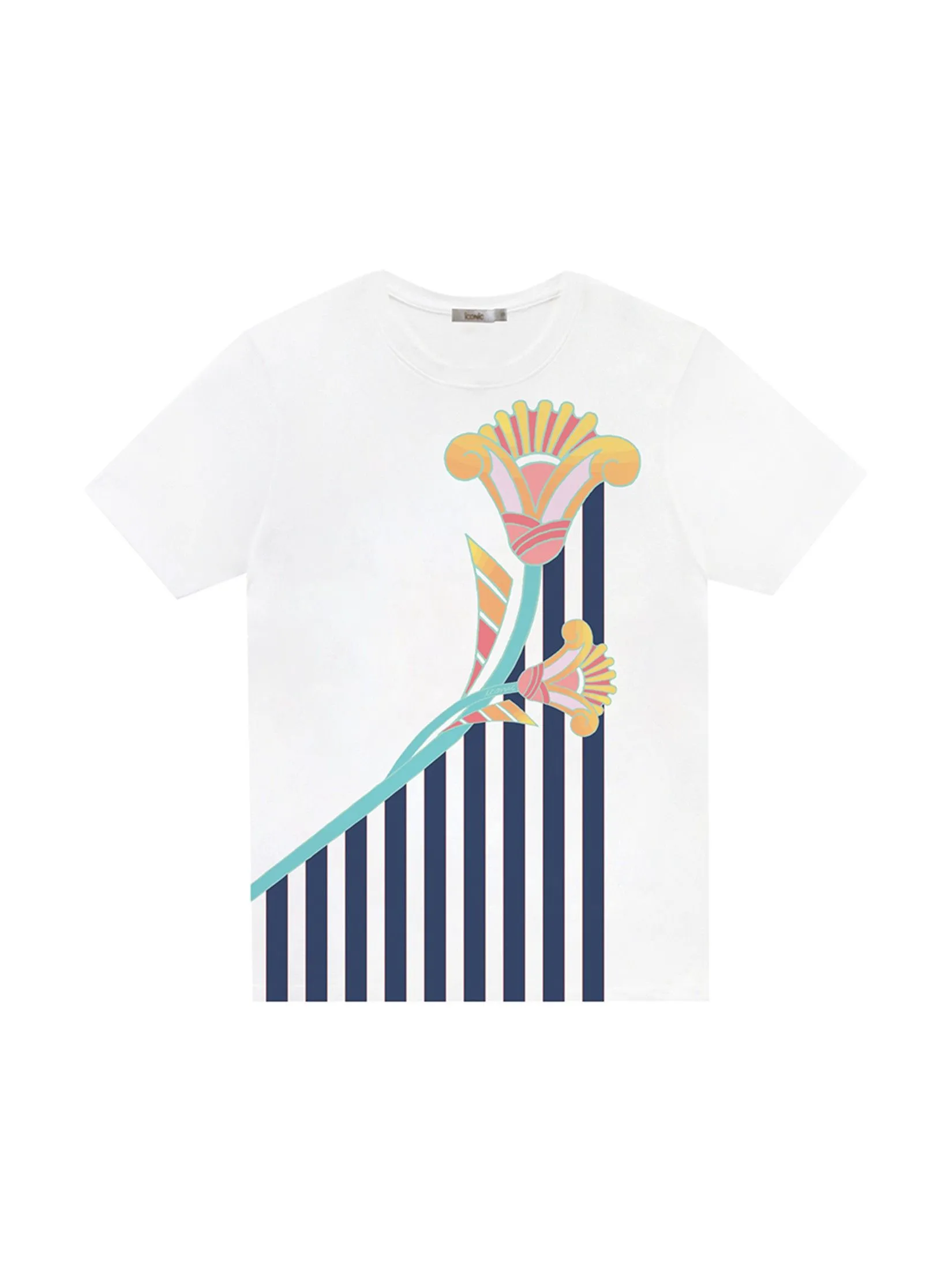 ICONIC White NAVY SAFFRON T-SHIRT Model NAVYSAFFRON5533