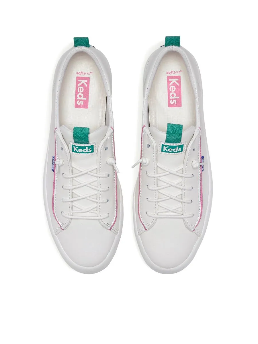 KEDS Women Kickback Leather Pop Binding White/Multi
