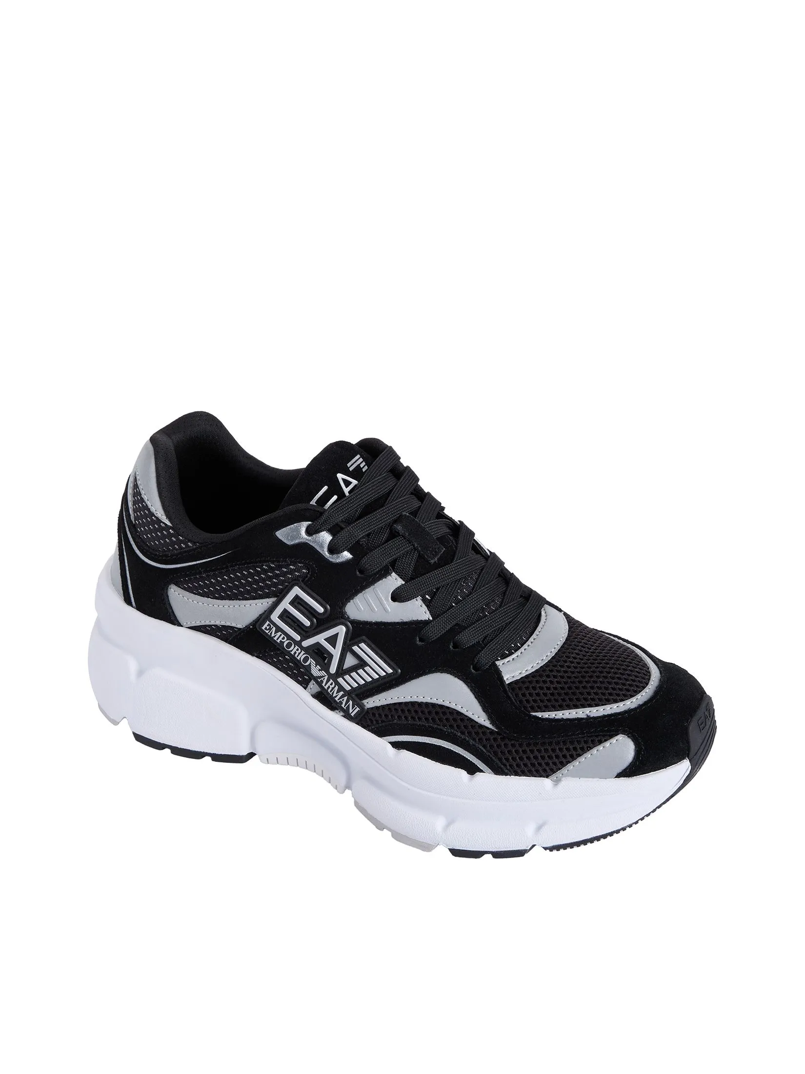EA7 Men Sneakers SS25 Black+Silver