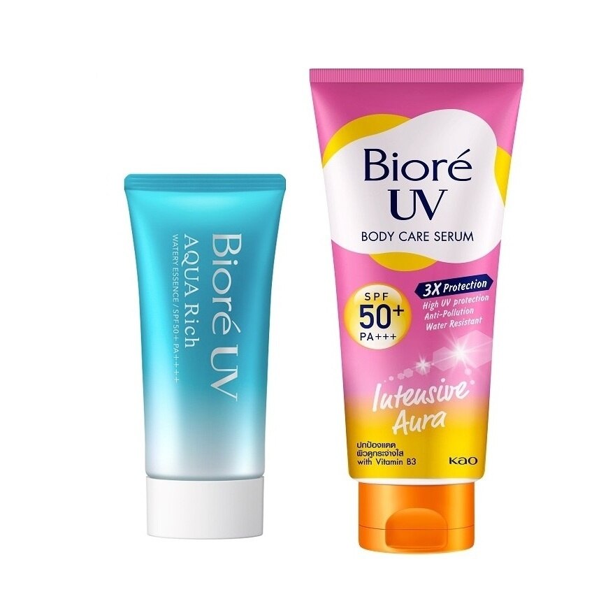 Biore UV Aqua Rich Watery Essence 50 G.+Body Serum Intensive Aura SPF50+PA+++150 Ml.