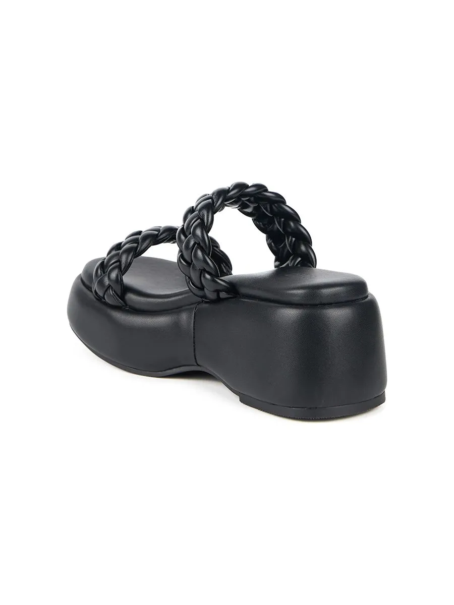 SHU WOMEN  BEDDY 2.5" WOVEN WEDGES - BLACK