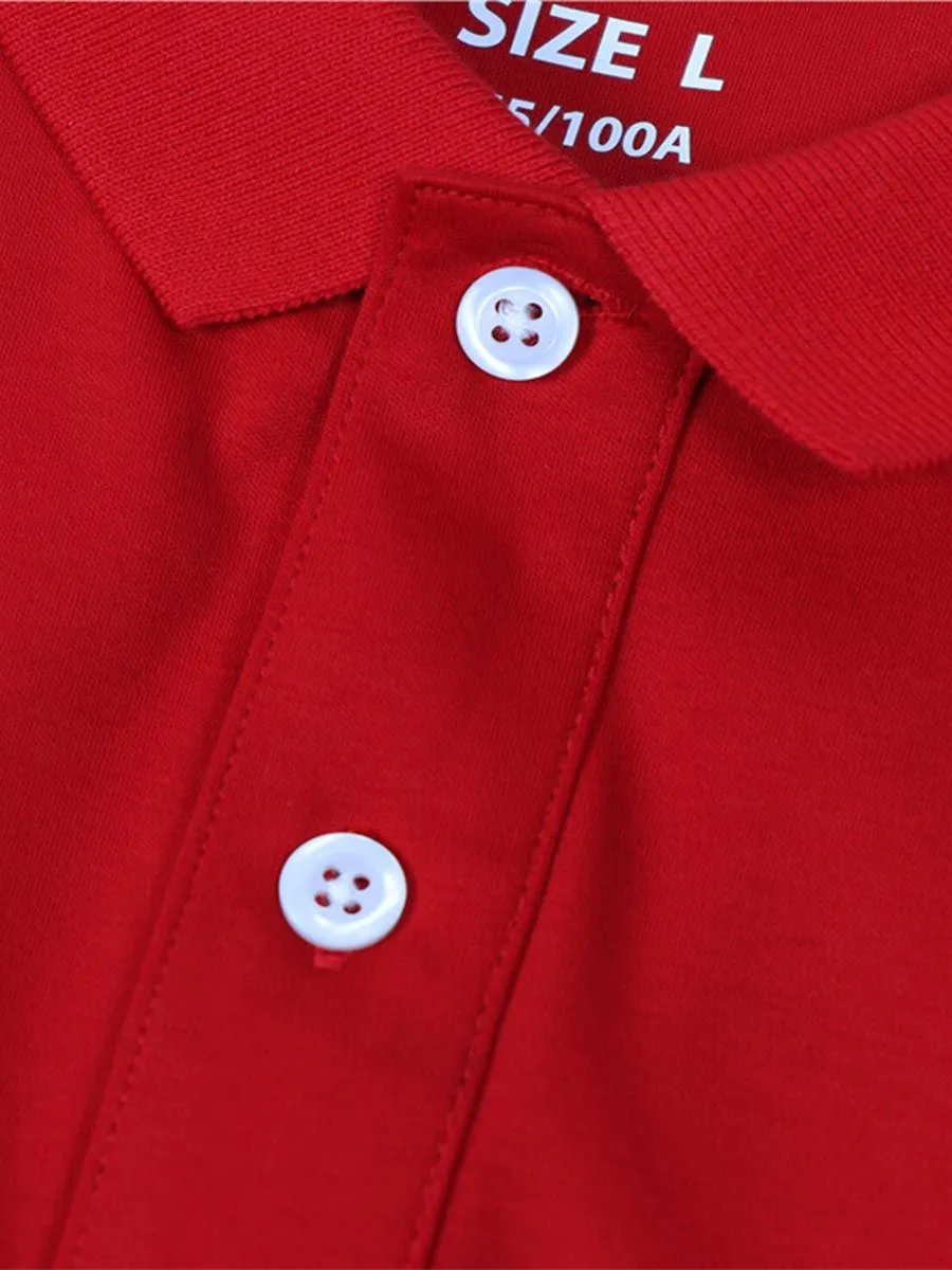 GIORDANO Men's short sleeve polo shirt interlock fabric Red