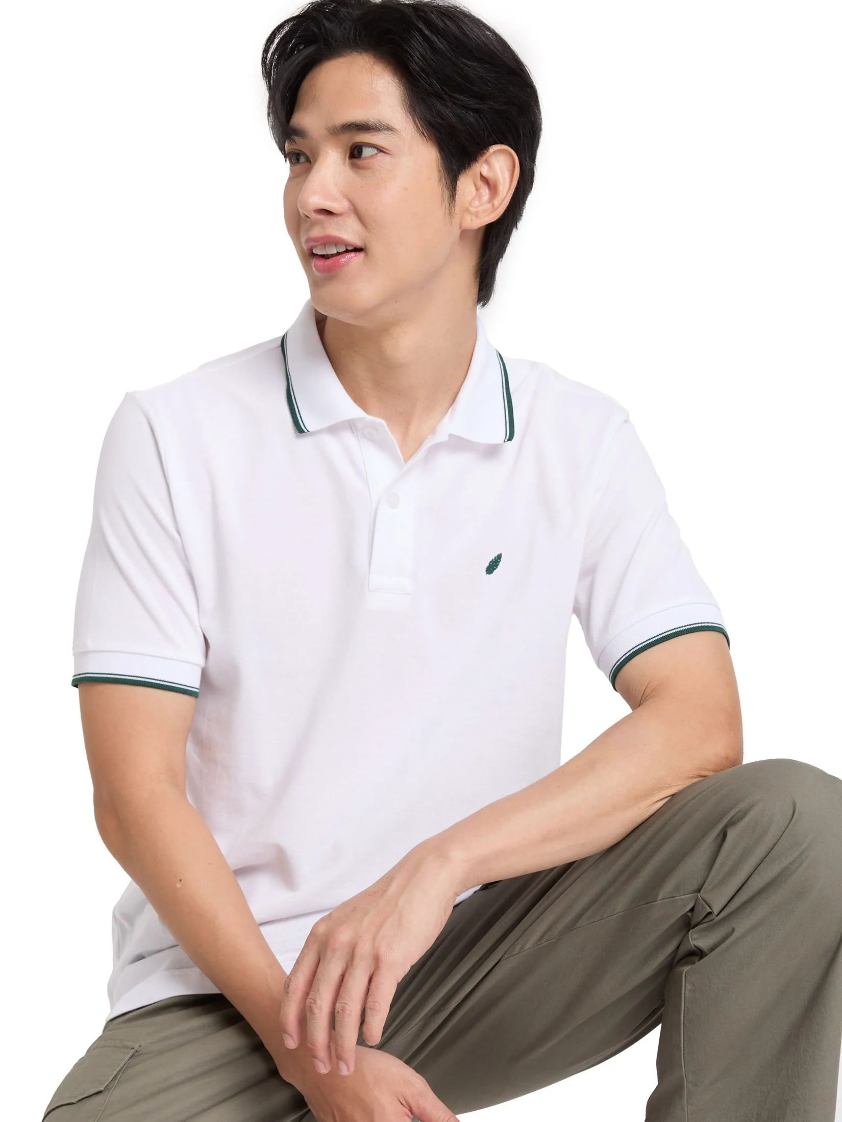 PACIFIC UNION Men Polo Shirt with Tipped Collar Basic Regular fit