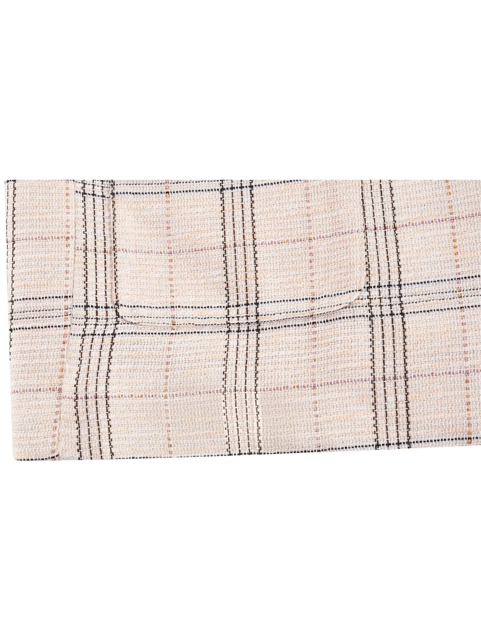 G2000 Women Clothing Check Tweed Cropped Sleeve Jacket Easy Fit - Pink