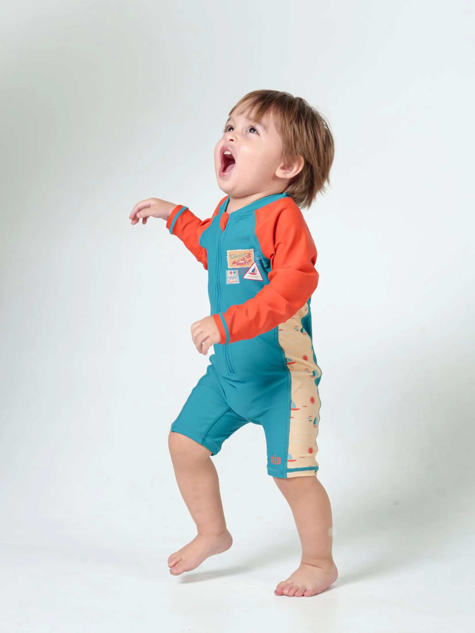KEED Boy Swimsuit Long Sleeve Sailer Orange