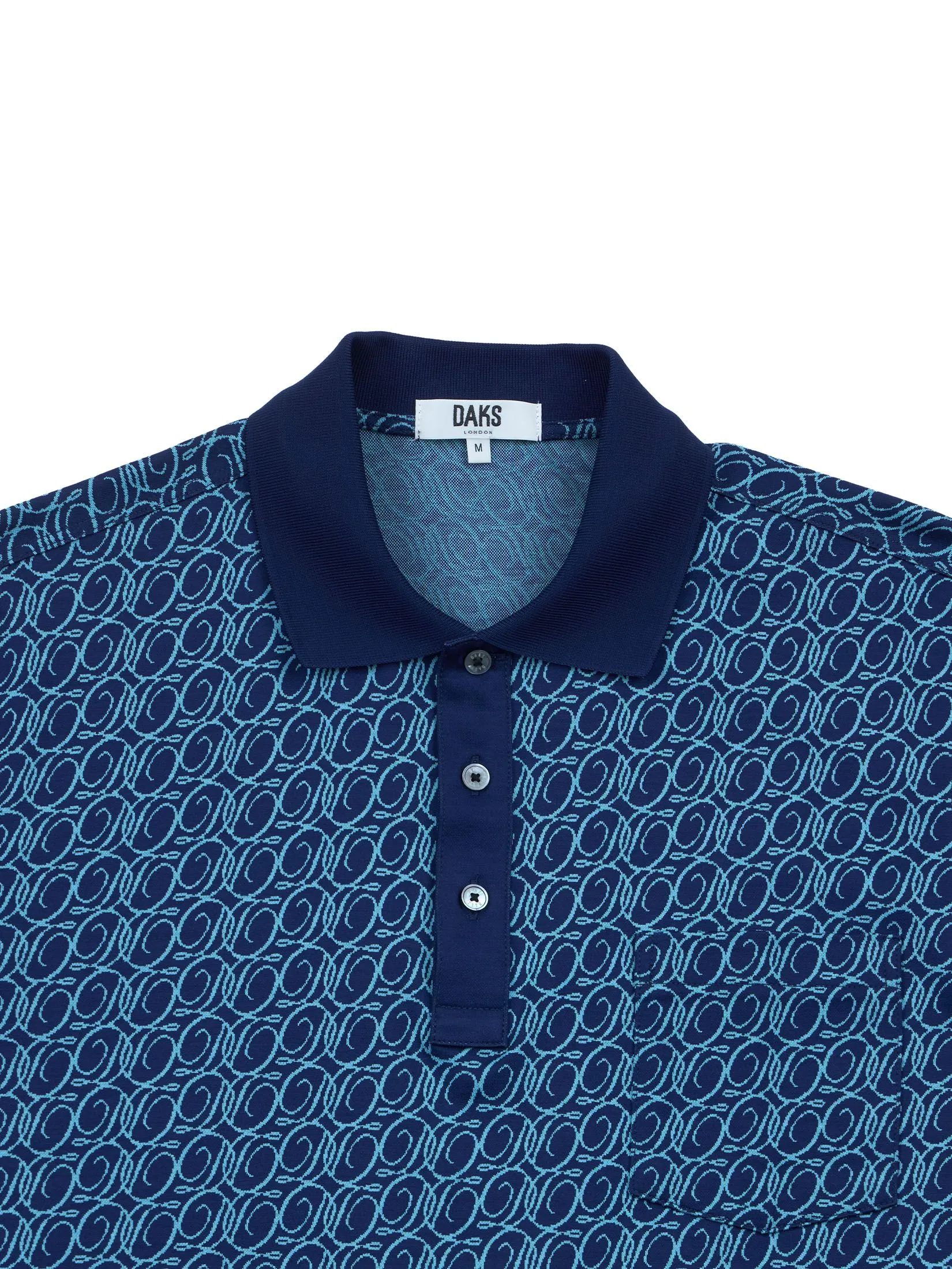 DAKS Men  Short Sleeve Polo Regular Fit Navy