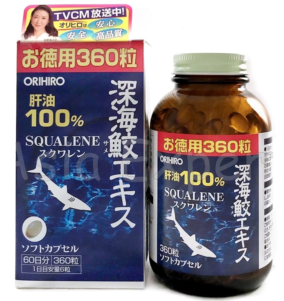 Японский сквален из печени акулы Orihiro 360 шт