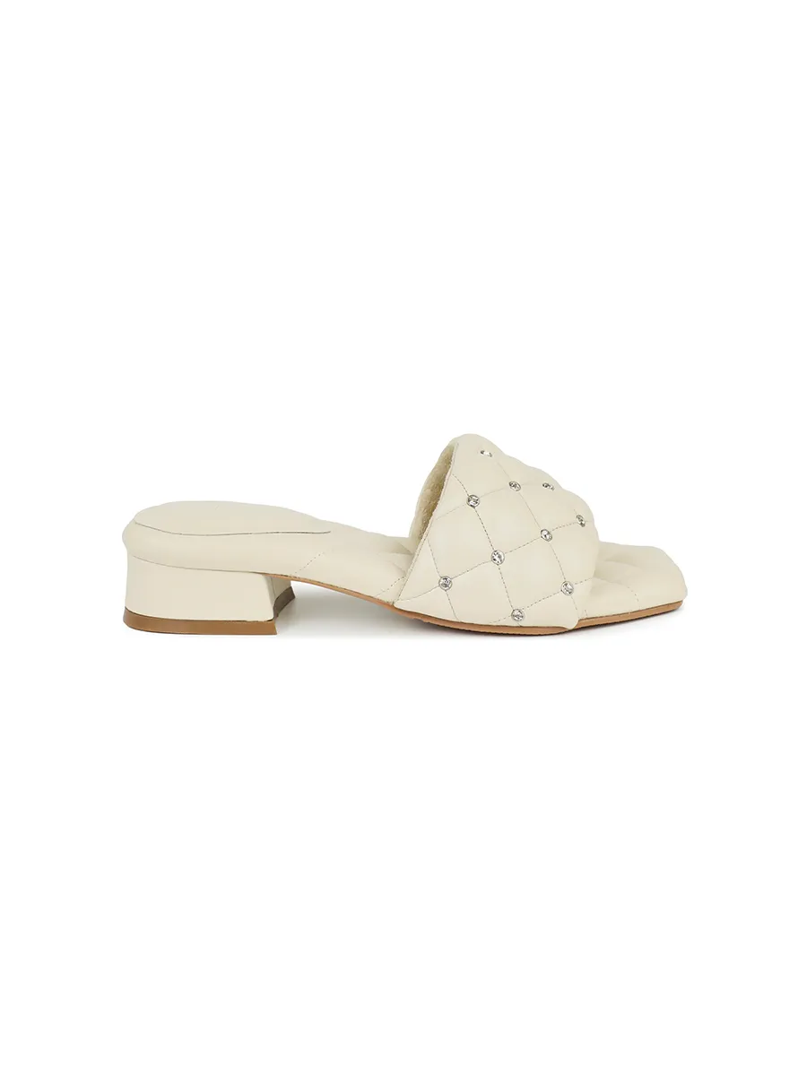 SHU WOMEN  PALETTE SOFT 1  LUCKY DIAMONDS SANDALS - WHITE