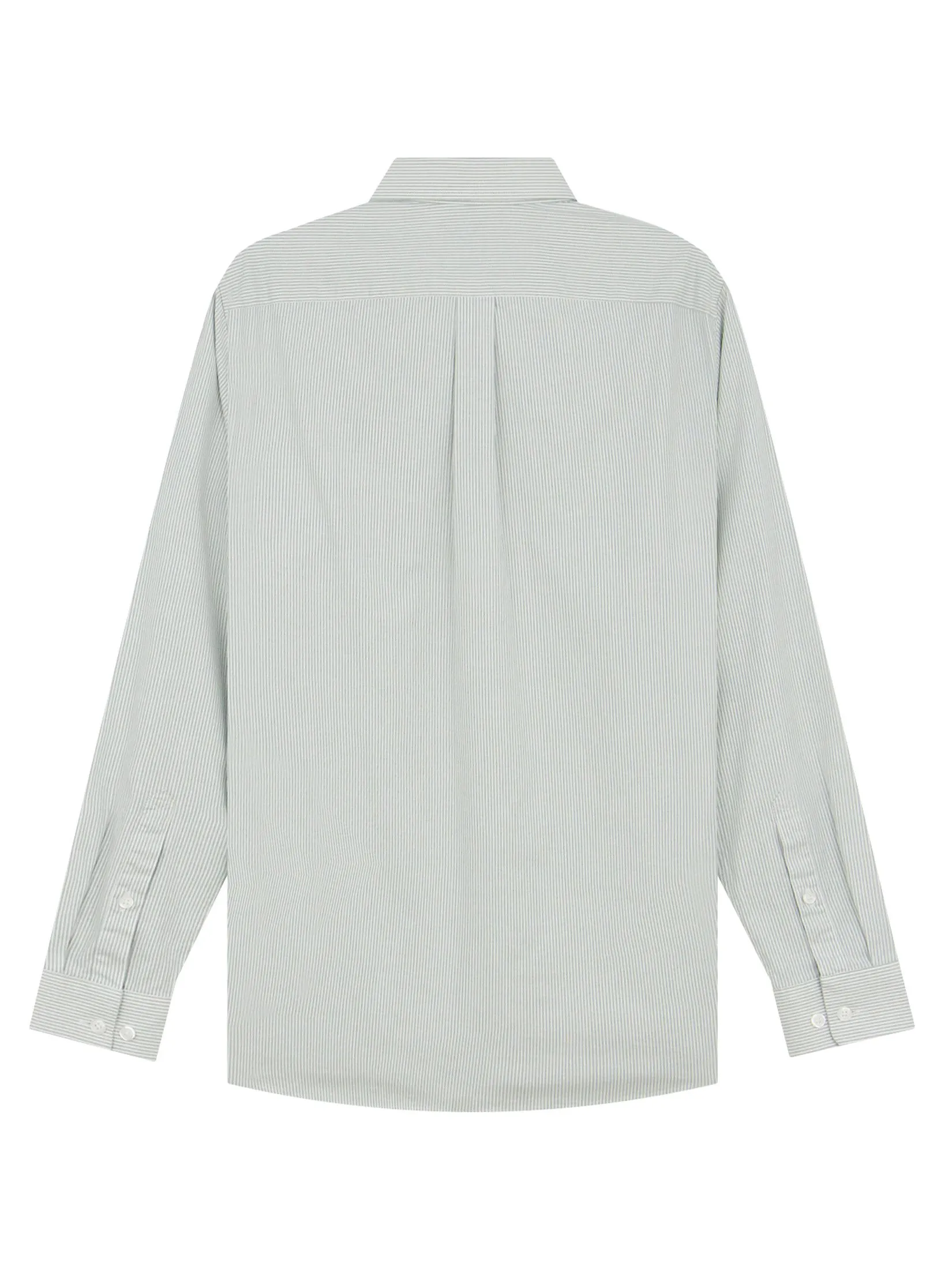 GIORDANO Men's Slim Stretch Oxford Shirts (Classic Man)  Green x White