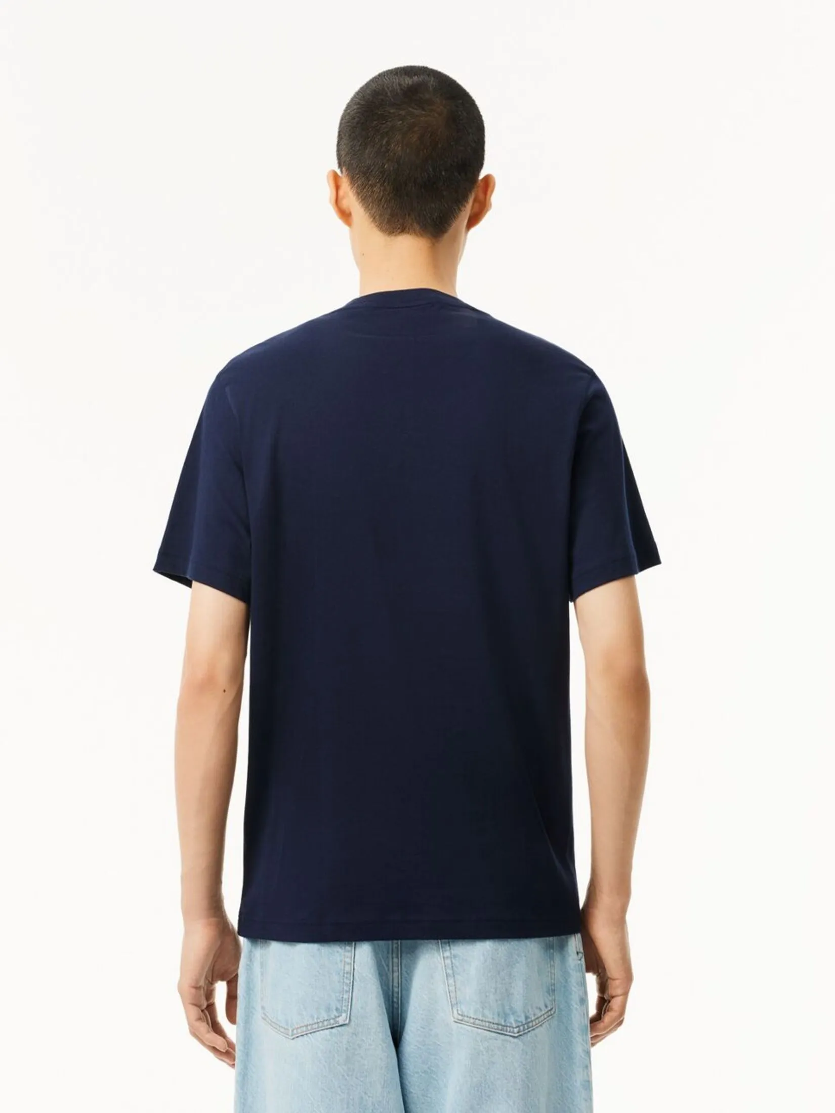 LACOSTE Cotton Colour-Block T-shirt Blue