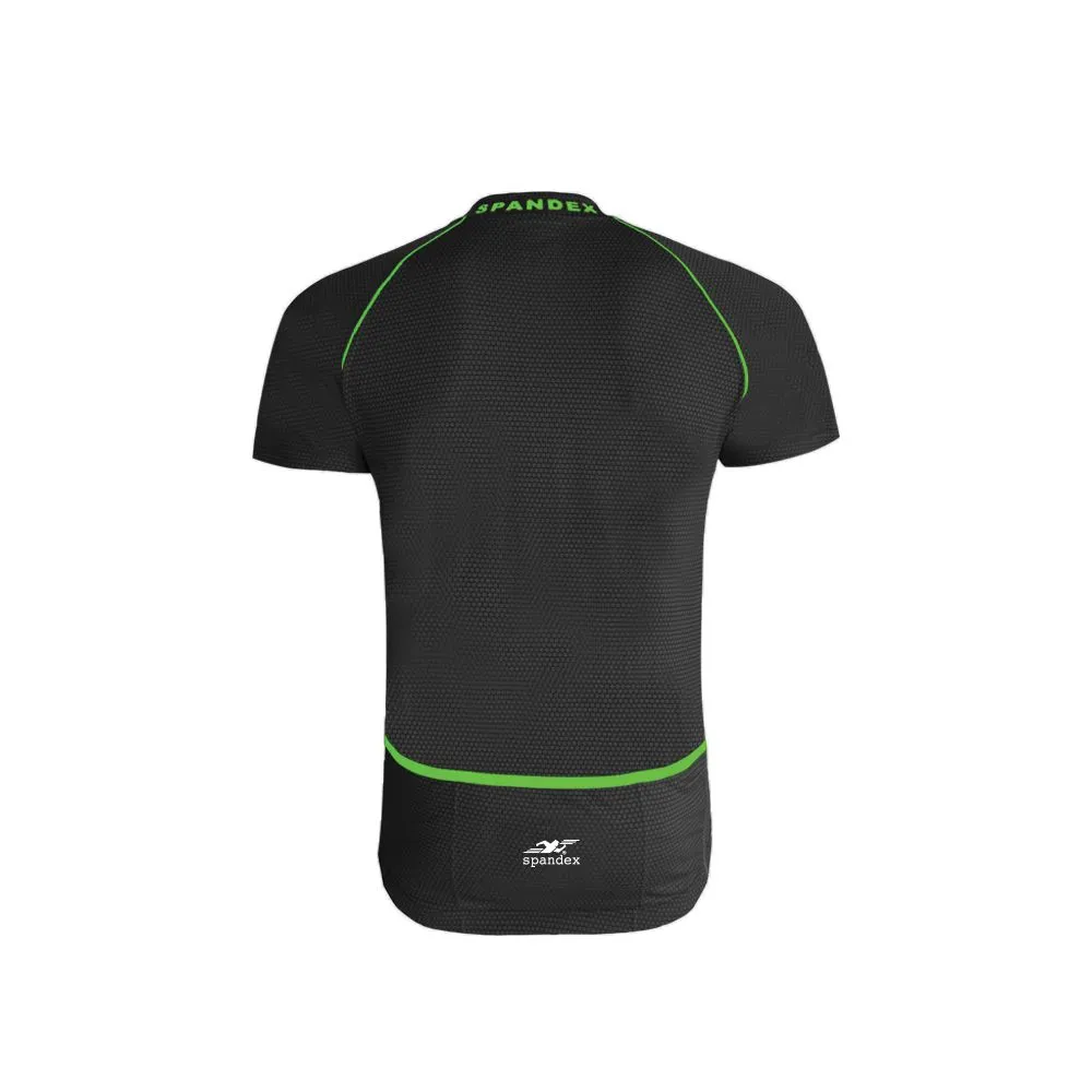 SPANDEX Black/Green-CS002-Cycling Short Sleeve