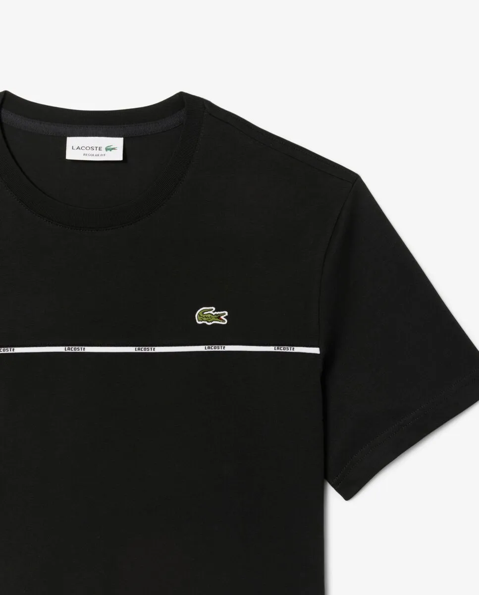 LACOSTE Regular Fit Lacoste Trim T-Shirt Black