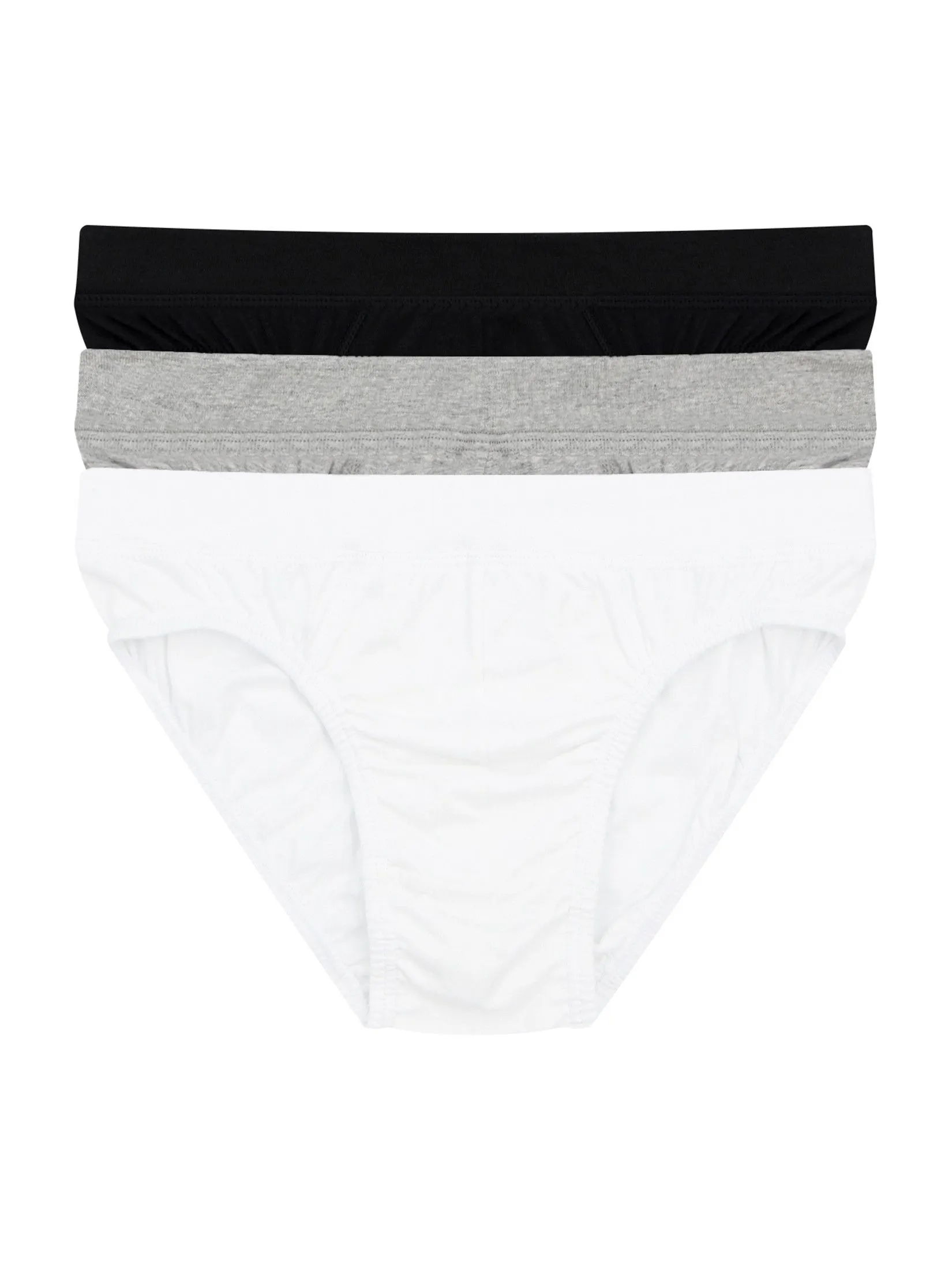 GIORDANO Men's Classic Briefs (3 pieces/pack) Black x Grey x White Multicolor