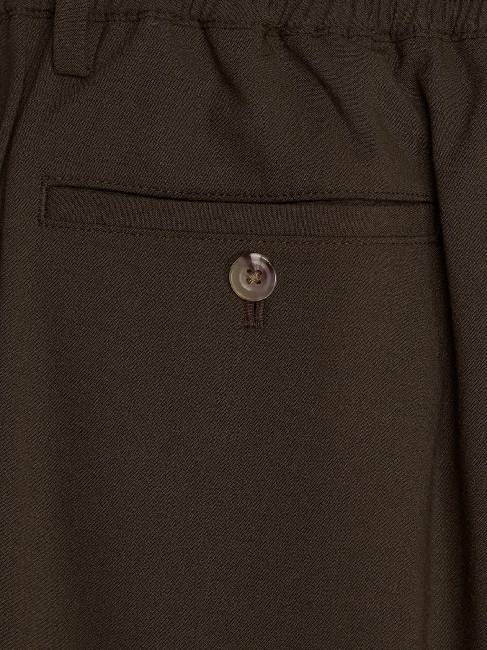 TAKEO KIKUCHI MEN BROWN WRINKLES FREE POLYESTER EASY PANTS