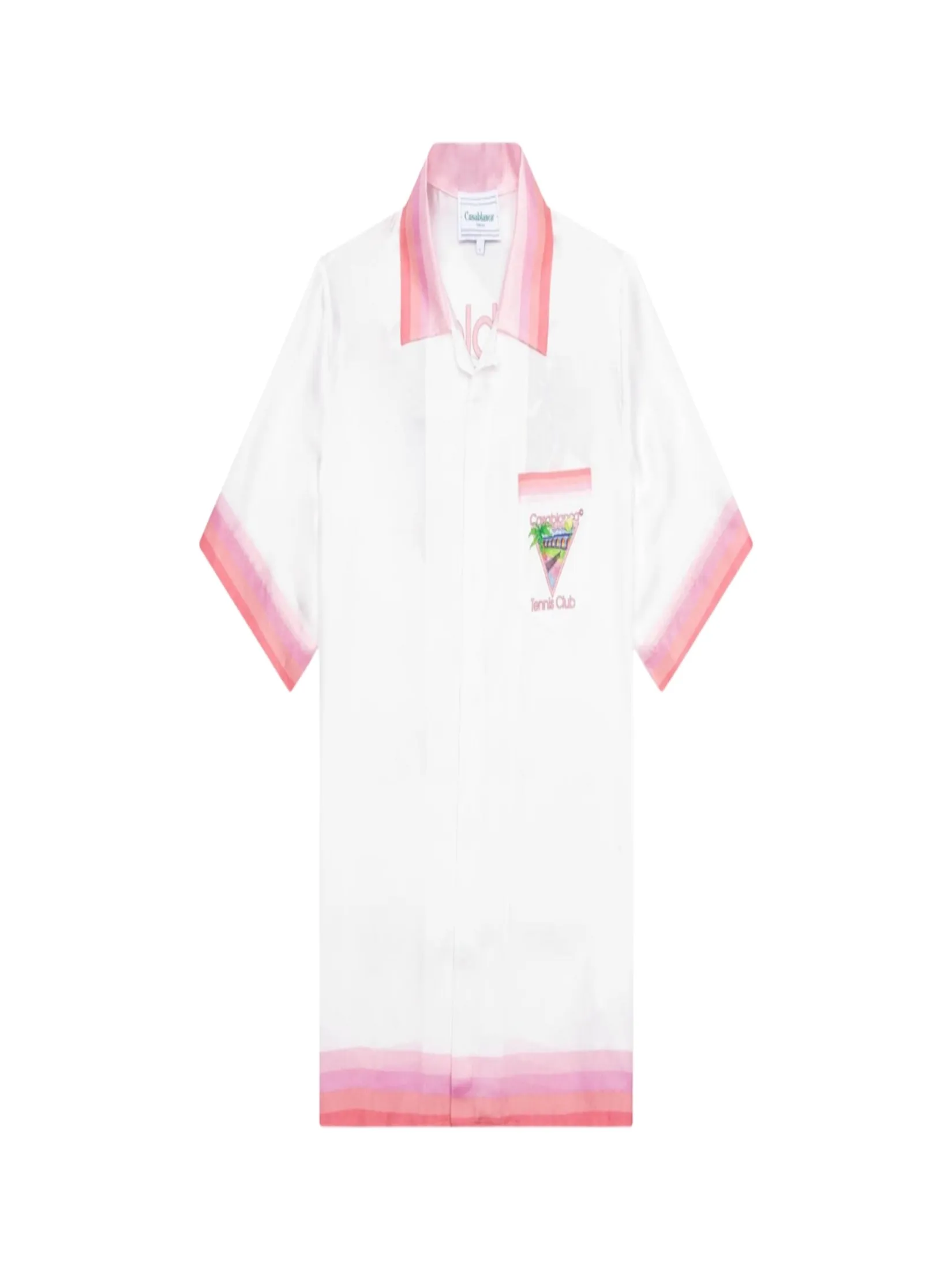 CASABLANCA CASABLANCA CUBAN COLLAR SHORT SLEEVE SHIRT IN TENNIS CLUB ICON