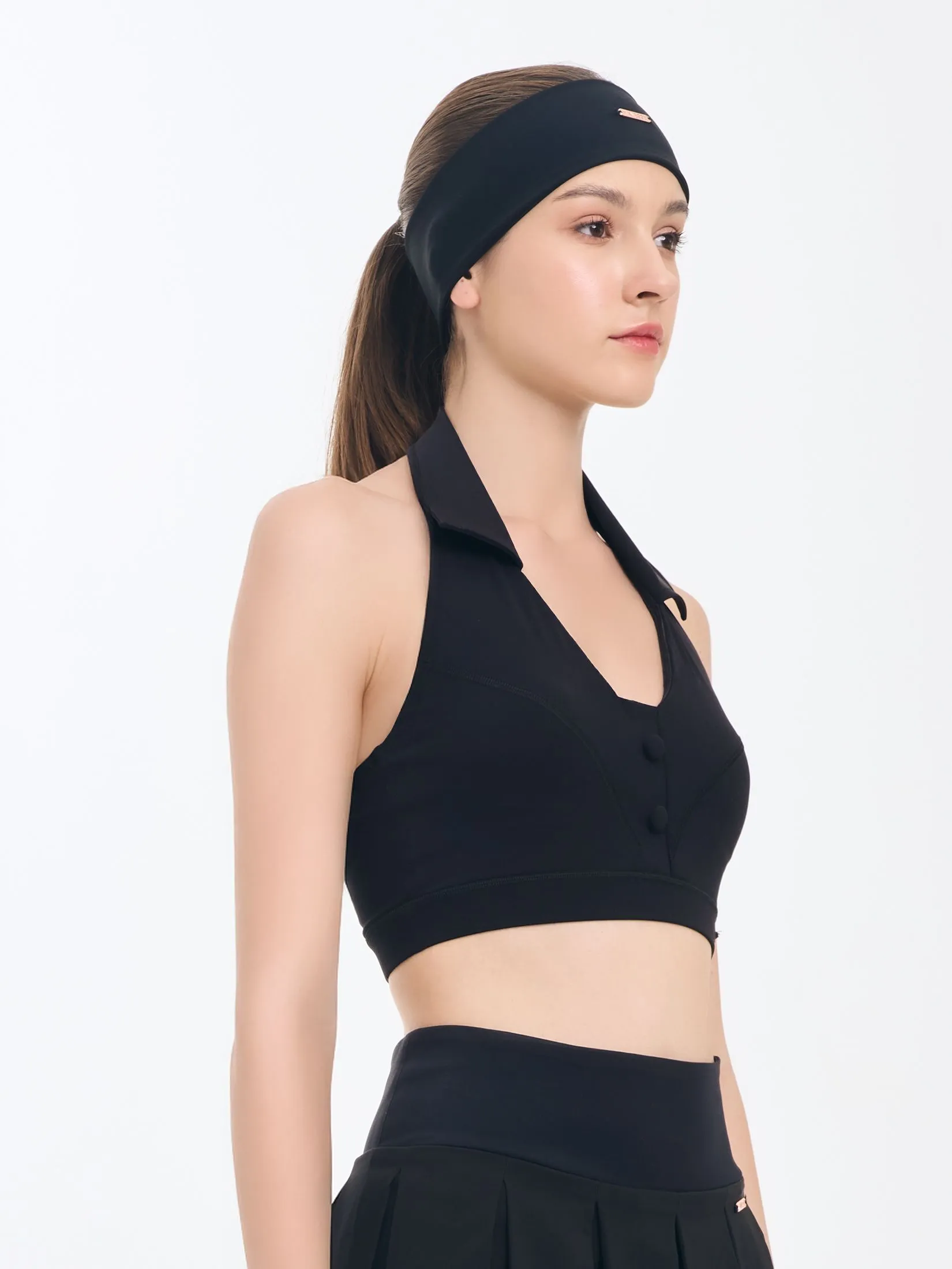 VANESSE Black HALTER SPORT BRA (029102)