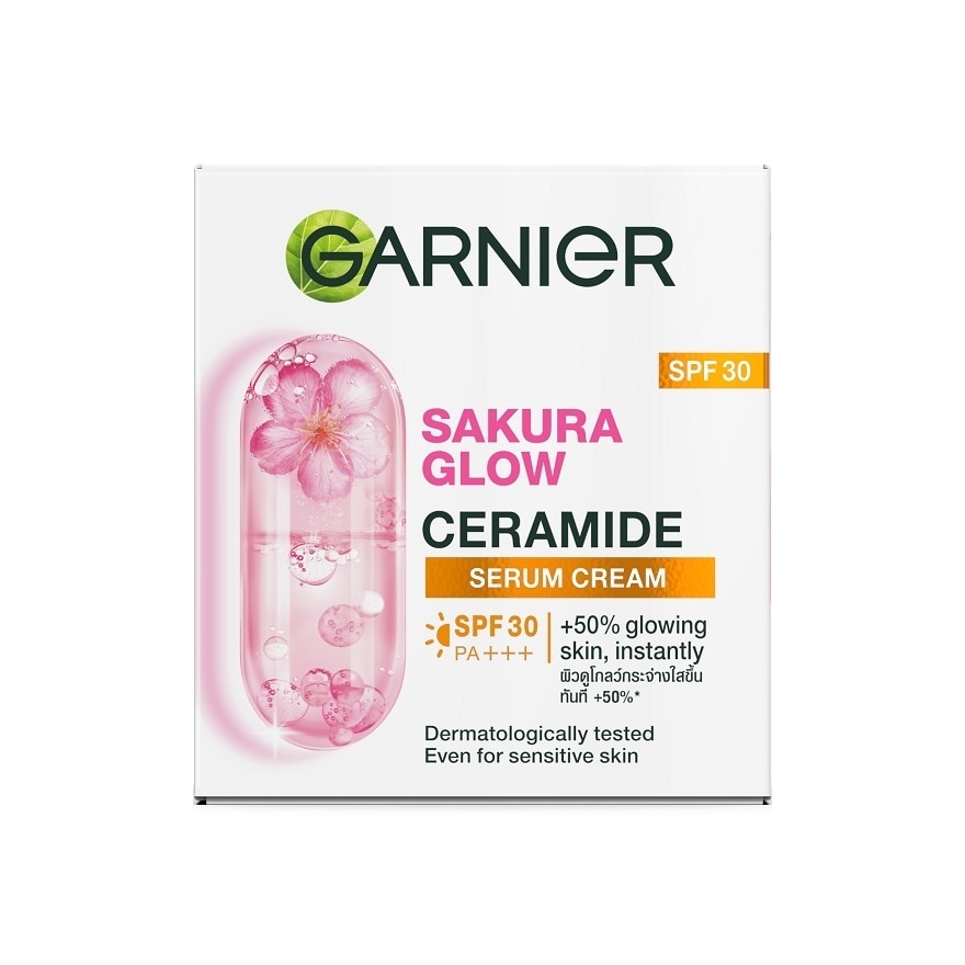 Garnier Sakura Glow Ceramide Serum Cream SPF30 PA+++50 Ml.