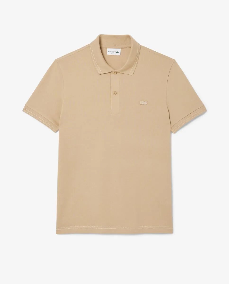LACOSTE Regular Fit Petit Piqu  Polo Shirt Beige