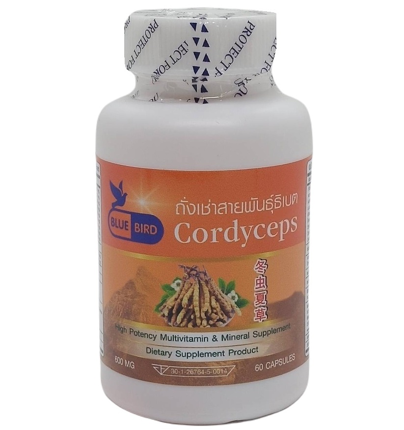 Гриб кордицепс 600 мг в капсулах Bluebird 30 или 60 шт